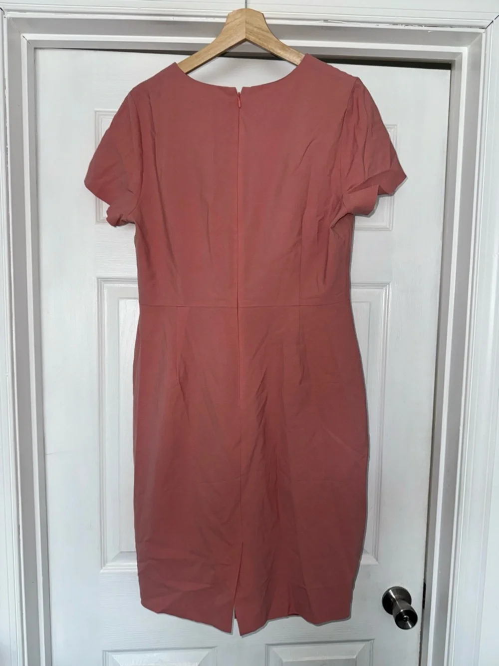 J. Crew Italian Stretch Wool V-Neck Cap Sleeve Sheath Dress Blush Pink 8